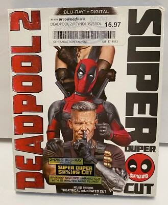 Deadpool 2 Blu-ray/DVD 2018 Super Duper Cut Edition Marvel Rated R Ryan Reynolds