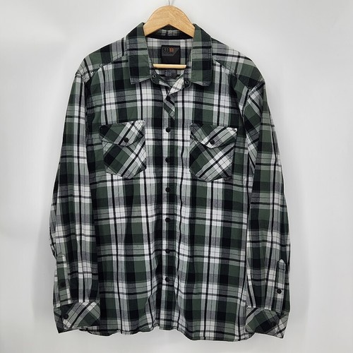 5.11 Tactical Peak Long Sleeve Shirt Snap Buttons Green Plaid Rapidraw Size XL