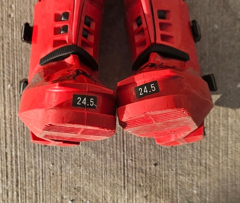 Vintage Hanson SPYDER Red Plastic 1980s Downhill Ski Boots