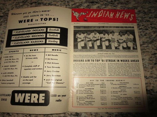 Cleveland Indians- Boston Red Sox 1952 MLB Baseball Program Larry Doby - Picture 7 of 7