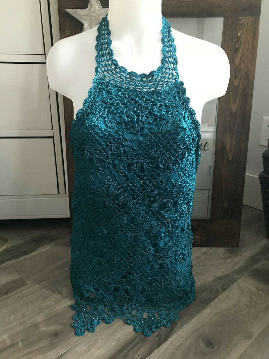 green crochet top