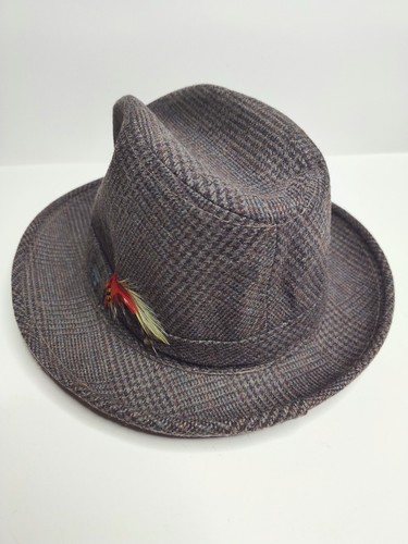 McGregor Headwear Brown Tweed Hat Medium 7 - 7 1/8. Wool Blend