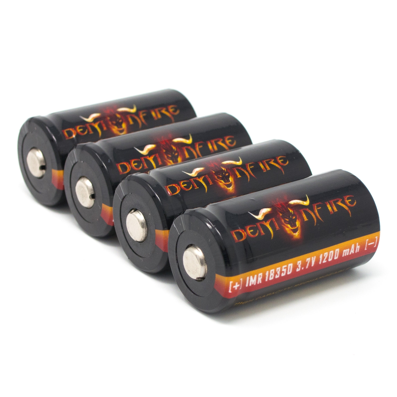 4 Piece IMR 18350 1200mAh 3.7V High Drain LiMn Rechargeable Battery with Butt...