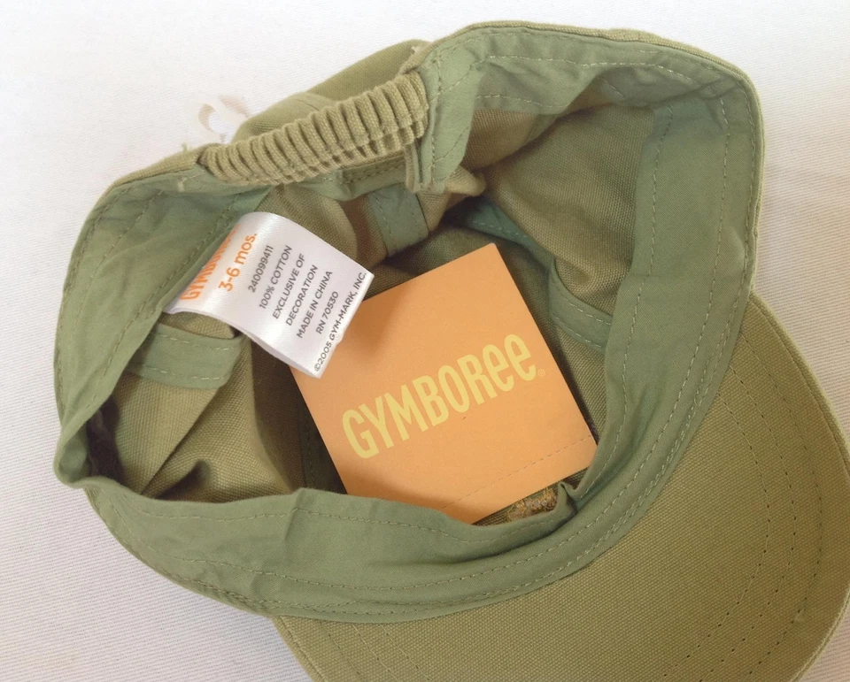 NWT Vtg Gymboree Busy Beaver green baseball sun hat baby 3-6 months - Image 3 of 4