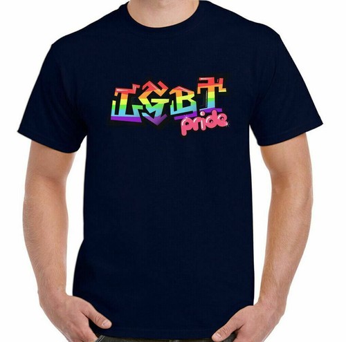 LGBT Graffiti Mens Gay T-Shirt Pride Rainbow Colours Top Tee Outfit Clothing - Picture 27 of 28