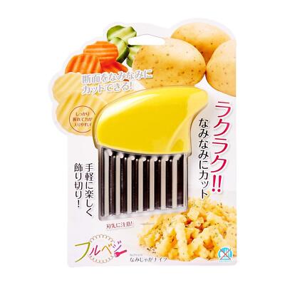 Shimomura Kogyo Full Veg Nami Potato Knife FV-616 Stainless Steel Yellow NEW