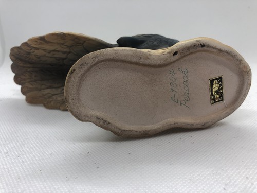 Fioriera vintage Inarco E-1804 ornata dipinta a mano pavone decorazione casa RARA - Foto 6 di 8