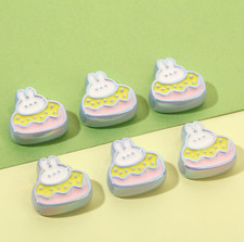 Chunky Opaque Purple Outline Bunny Donut Acrylic Bead 26x26mm 