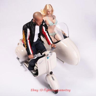 1/6 Vespa Tricycle Motorcycle Alloy Model For12'' Figure Carrier