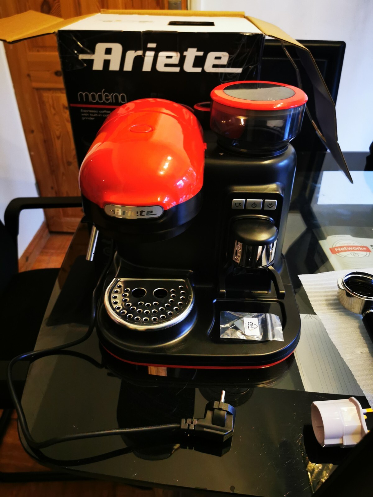 Machine à Expresso Ariete 1318 Avec Moulin Intégré - 1080W, Noir, Cappuccino Et Café Moulu