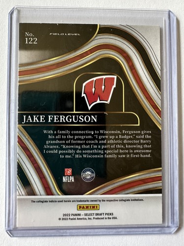 2022 Panini Select Draft Picks Football Jake Ferguson RC Field Level Blue #122 - Picture 2 of 2