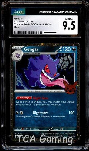 CGC 9.5 MINT+ Gengar 057/091 COSMOS HOLO Trick or Trade Pokemon Card