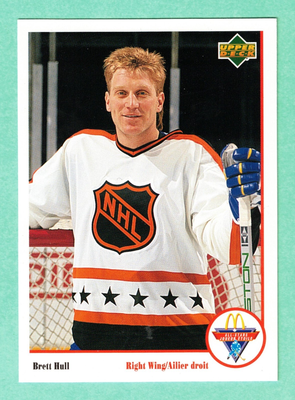 (1) BRETT HULL 1991-92 MCDONALDS # MC-13 ALL STAR NM+ CARD (I6073)