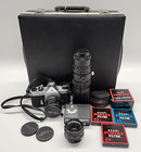 Pentax Spotmatic Sp 35mm Slr Film Camera Kit w/ 3 Lenses, Case & Accessories