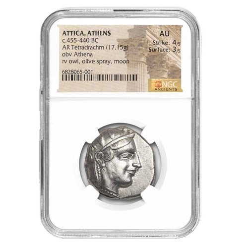 Attica, Athens c. 440 - 404 BC AR Tetradrachm CH AU Str: 5/5