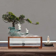 Water Fountain Tabletop Indoor Small Rock Waterfall Zen Rockery Decor Ornament