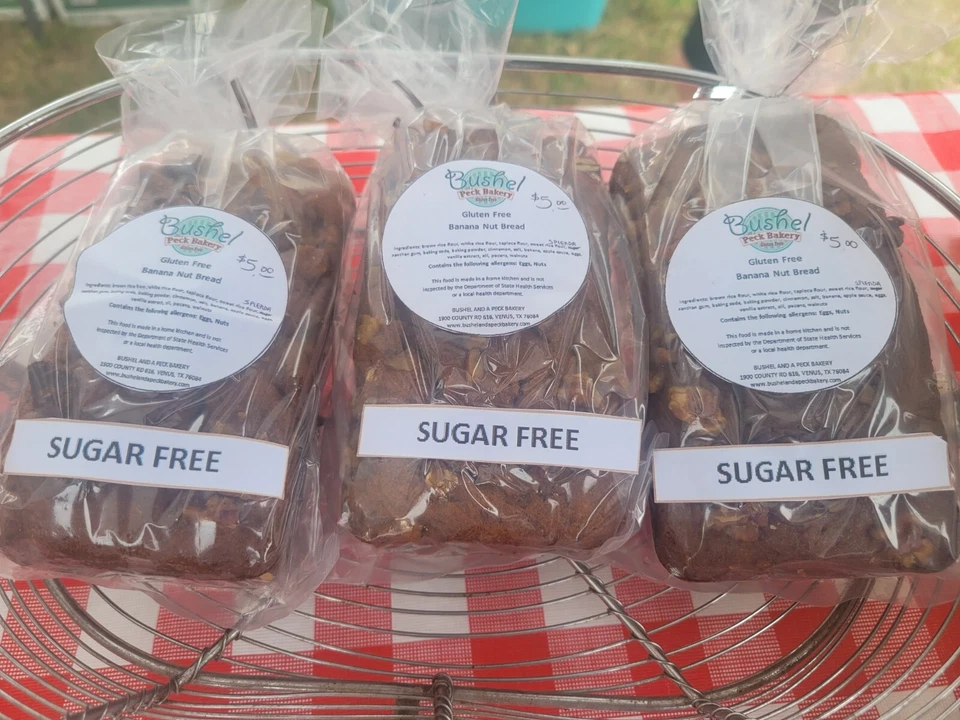 HOMEMADE Gluten Free/Sugar Free Banana Nut Breads (3 Loaves)