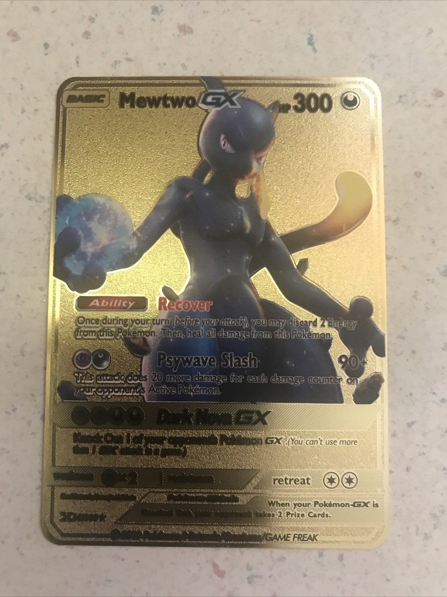 Pokemon Shiny Mewtwo GX Shining Fates Gold Metal Pokemon Card | eBay