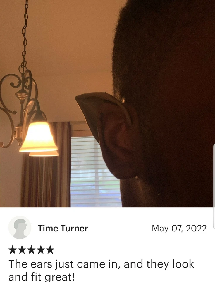 Brown Elf Ears elven 10cm African American prosthetic cosplay black dark anime - Image 3 of 3