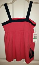 NWT VINEYARD VINES Girl's Sleeveless Cotton Tank Top Sz Large 14 Sailors Red