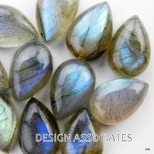 LABRADORITE RAINBOW EFFECT 22 X 16 MM PEAR CABOCHON CUT SOLD AS EACH