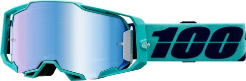 100% Armega Esterel Blue Mirror Lens Motocross ATV BMX Offroad Goggles Adult - Picture 10 of 12