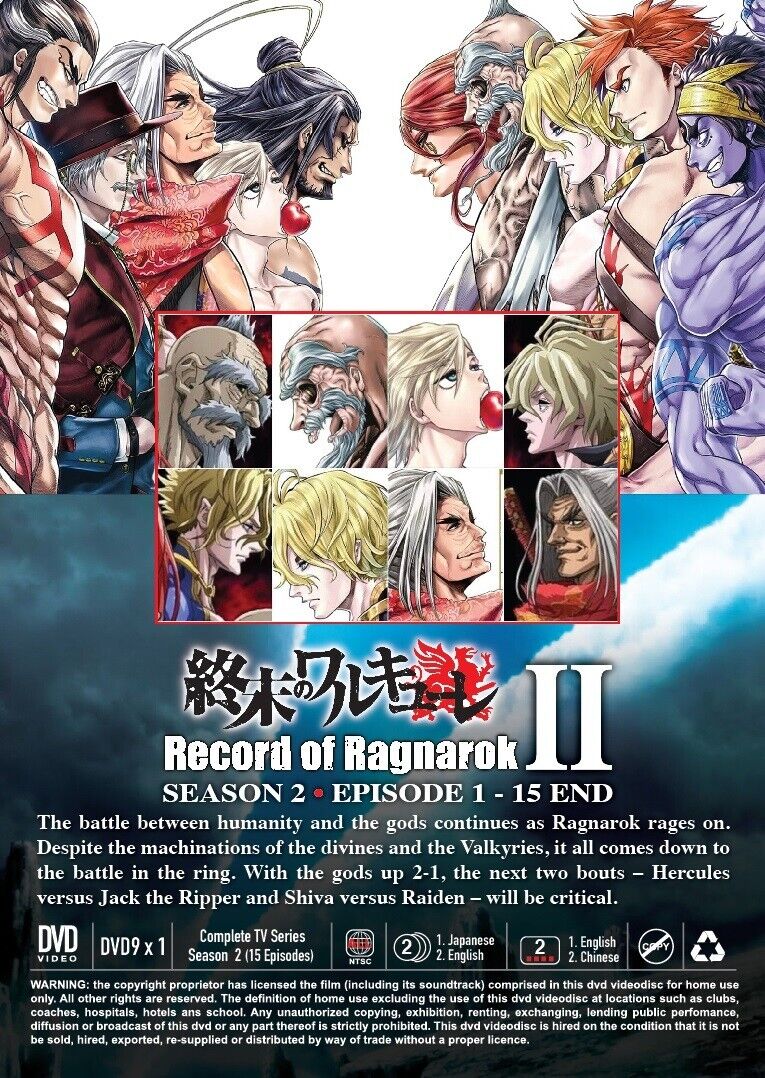 English dubbed of Record Of Ragnarok Season 1+2 (1-27End) Anime DVD Region  0