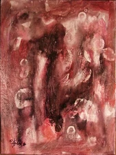 Modernist ABSTRACT PAINTING Expressionist MODERN HEART THROB by FOLTZ 