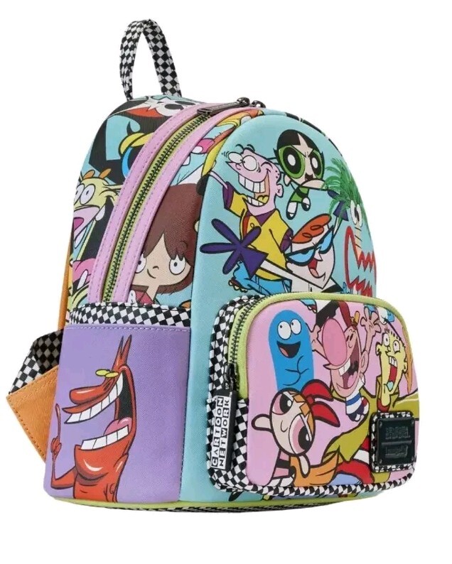 【Loungefly】レトロカートゥーンネットワーク バックパック NWT Loungefly Cartoon Network Retro Collage Mini Backpack