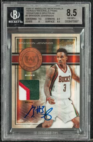2009-10 absolute memorabilia Heroes materials Prime signatures B. Jennings 3/5 