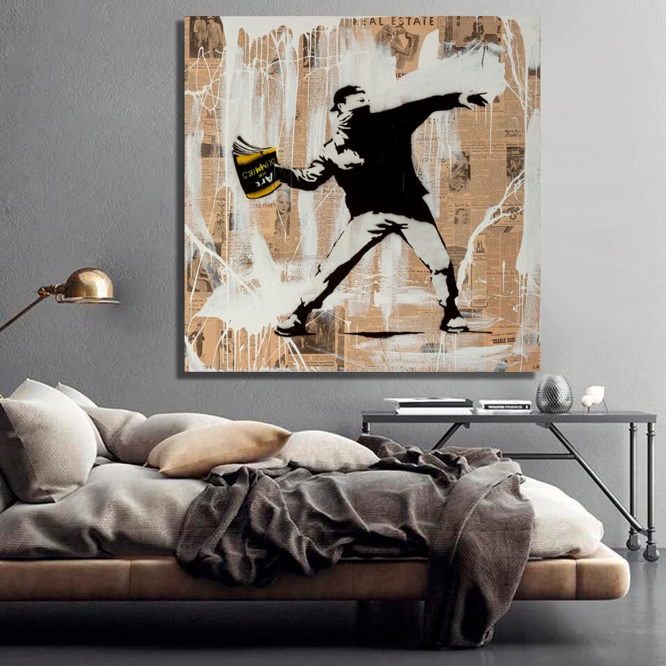 Wall art banksy deals
