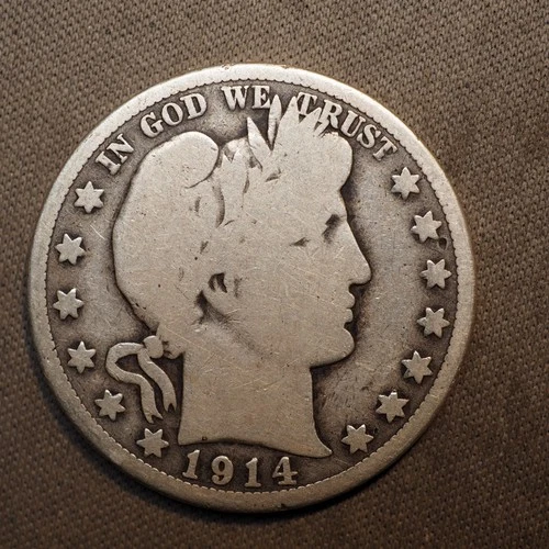 1914 **P** BARBER SILVER HALF DOLLAR ***NICE COIN!***  FREE SHIPPING! C1973