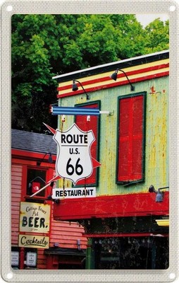 Blechschild 18x12 cm Amerika Route 66 Restaurant Chicago Bildmotiv Reisemotiv Ab