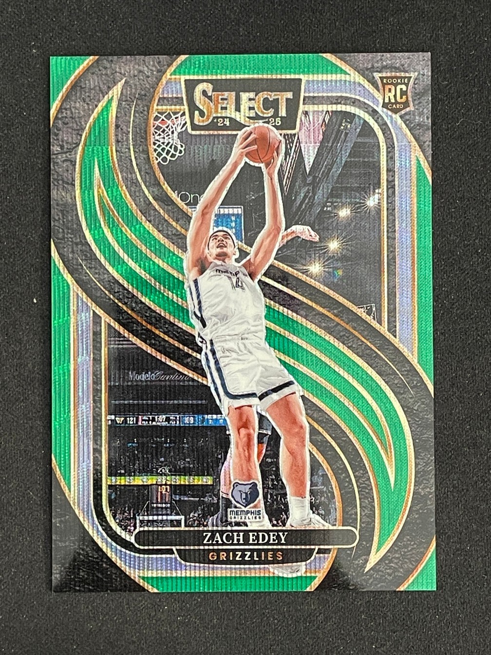 Zach Edey 2024-25 Panini Select Premier Level Green Wave Prizm 33/50 RC #192