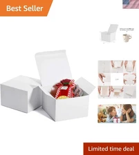 Customizable White Gift Boxes 6x6x4 - 50 Pack for Personal Touch Gift Giving