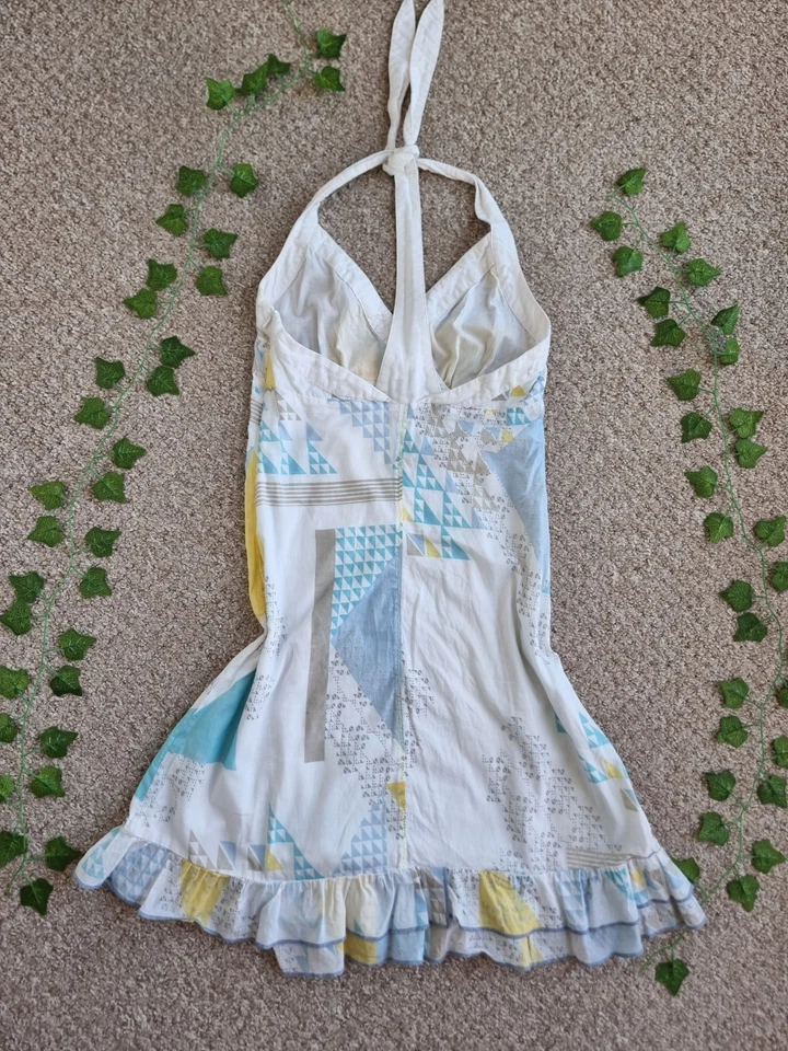 Firetrap Geometric Halterneck Mini Dress Y2k Vibes - Image 2 of 4