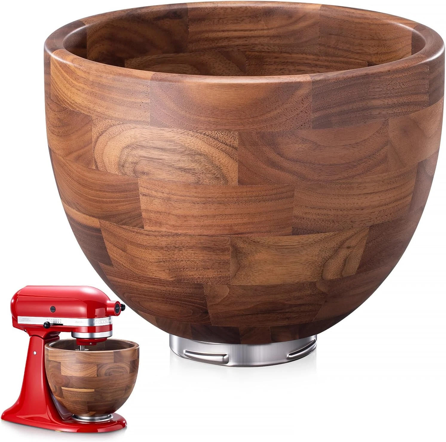 North American Solid Walnut Wood Mixing Bowl for Kitchenaid Mixer - Handcrafted
Opens in a new windo