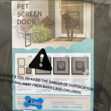 PETLESO Dog Door Screen-Lockable For Small To Large Pets-Inner 12  x13.5  Black