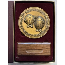 M&M Mars Employee Service Award Bronze Medallion Advertising 1983 Workers Only