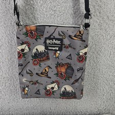 Loungefly Harry Potter Crossbody Travel Bag Passport Hogwarts Relic Tattoo Print