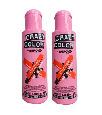 Crazy Color Semi Permanent Haarfarbe Orange 100ml (2er Pack)