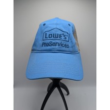 Lowes ProServices Trucker Hat Blue Gray Mesh Back Adjustable Logo Cap Mens