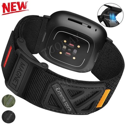 Armband Für Fitbit Versa 3 4/ Sense 2/Sense Magnet Nylon Smartwatch Uhrenarmband