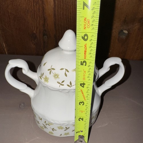 Sterling Colonial English Ironstone Creamer & Sugar Bowl & Lid~J & G Meakin - Picture 10 of 17