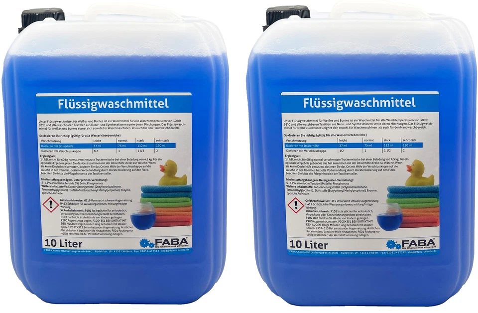 2 x 10 L Flüssigwaschmittel Konzentrat blau Universal Color gratis Auslaufhilfe - Bild 1 von 1