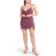 Topshop Crepe Lame’ Bodycon Pink Mini Dress Sz 6