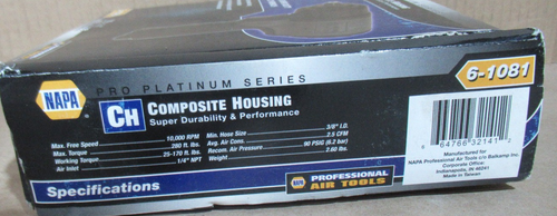 NAPA 6-1081 3/8" DRIVE SUPER DUTY AIR IMPACT WRENCH - Picture 4 of 13