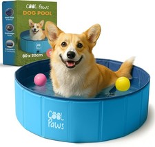 Foldable Dog and Kids Paddling Pool, Leakproof Hard Plastic Pet Bath - Portable