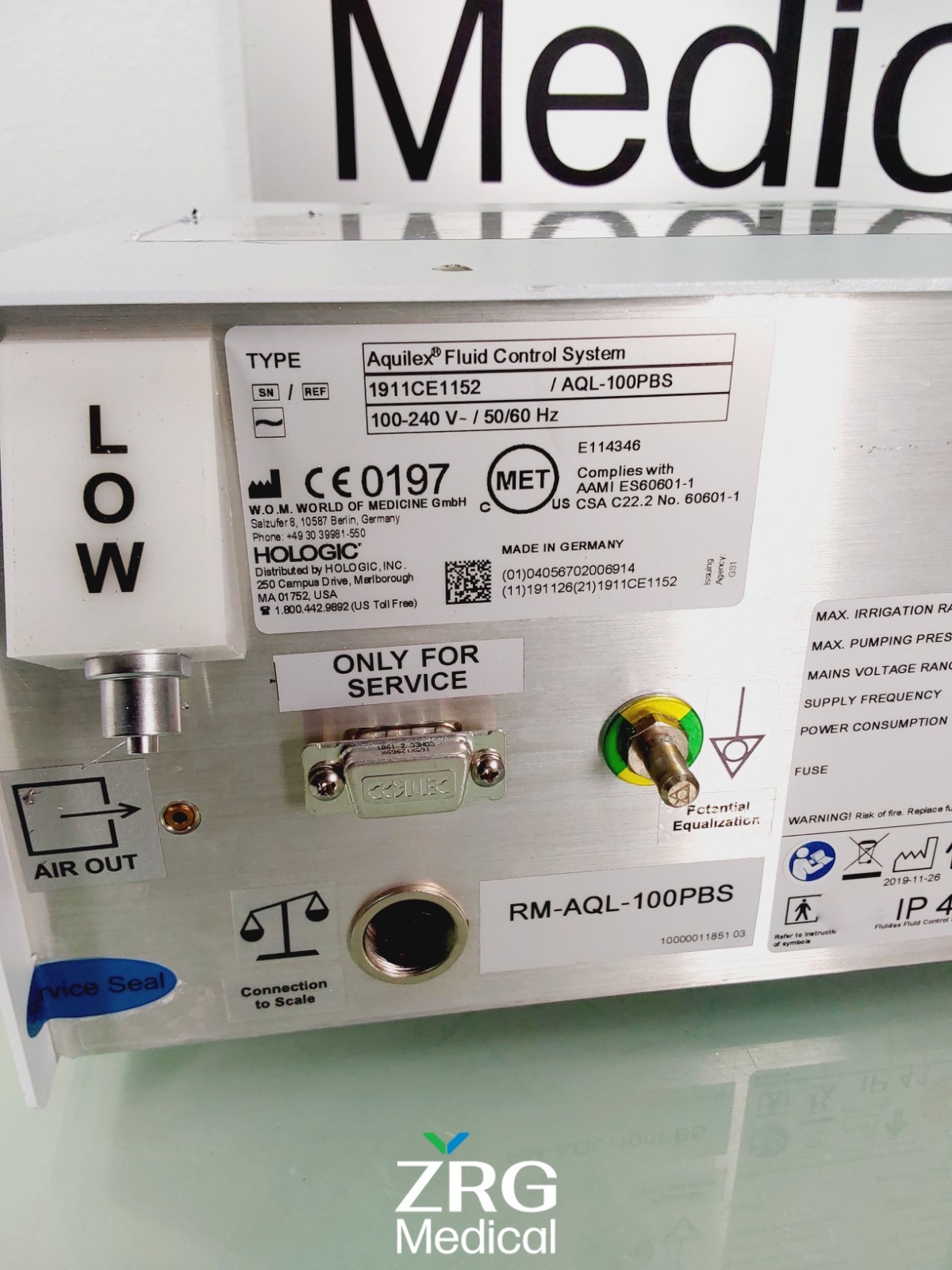 Hologic Aquilex Fluid Control System Ref AQL-100PBS