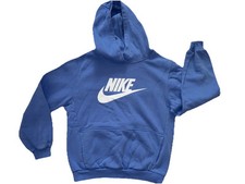 Nike Unisex Kids Pullover Hoodie Sweatshirt Blue Size XL